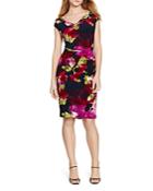 Lauren Ralph Lauren Floral Print Cowlneck Dress