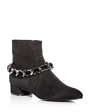 Casadei Women's Ilary Velvet-embellished Chain Suede Booties