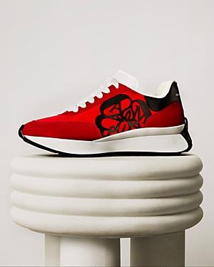 Alexander Mcqueen Men's Desert Suede Flower Detail Sneakers
