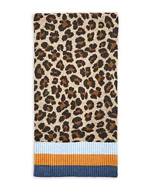 Echo Happy Cat Leopard Print Knit Scarf