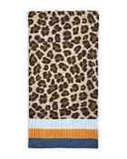 Echo Happy Cat Leopard Print Knit Scarf