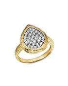 Bloomingdale's Pave Diamond Teardrop Ring In 14k Textured Yellow Gold, 0.50 Ct. T.w. - 100% Exclusive