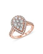 Bloomingdale's Pear-shaped Diamond Halo Ring In 14k Rose Gold, 1.50 Ct. T.w.