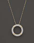 Diamond Circle Pendant Necklace In 14k Yellow Gold, 1.0 Ct. T.w.
