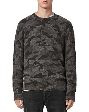 Allsaints Stealth Camouflage Boucle Oversized Fit Crewneck Sweater