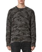 Allsaints Stealth Camouflage Boucle Oversized Fit Crewneck Sweater