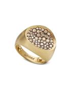 Antonini Matte 18k Yellow Gold Matera Small Pave Cognac Diamond Ring