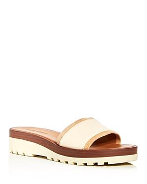 See By Chloe Women's Leather Wedge Platform Slide Sandals