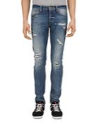The Kooples Distressed Slim Fit Jeans In Light Blue