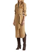 Lauren Ralph Lauren Suede Midi Shirt Dress