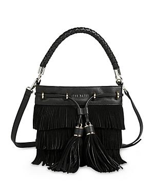 Ted Baker Fringe Mini Leather Bucket Bag
