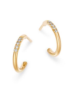 Zoe Chicco 14k Yellow Gold Pave Diamond Huggie Earrings