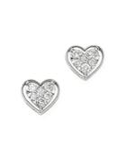 Bloomingdale's Diamond Heart Stud Earrings In 14k White Gold - 100% Exclusive