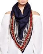 Tory Burch Embroidered Triangle Scarf