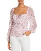 Aqua Ditsy Floral Long Sleeve Top - 100% Exclusive