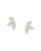 Adina Reyter 14k Yellow Gold Paris Diamond Pear Shape Half Flower Stud Earrings