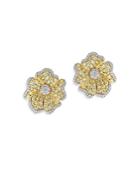 Bloomingdale's Yellow & White Diamond Flower Stud Earrings In 14k White & Yellow Gold, 4.4 Ct. T.w. - 100% Exclusive