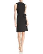 Adrianna Papell Roll-neck Crepe Dress