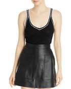 Karl Lagerfeld Paris Contrast Trim Knit Tank Top