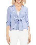 Vince Camuto Ruched-sleeve Striped Blazer