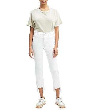 Jen 7 High Rise Destroyed Hem Ankle Jeans In Whtdestry