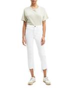 Jen 7 High Rise Destroyed Hem Ankle Jeans In Whtdestry