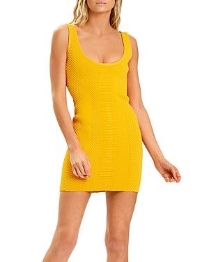 Herve Leger Ottoman Scoop-neck Rib Mini Dress