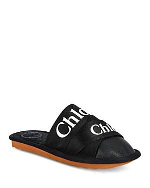 Chloe Women's Woody Logo Mule Slippers