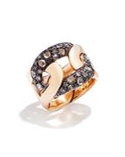 Pomellato Tango Ring With Brown Diamonds In 18k Rose Gold