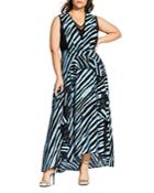 City Chic Plus Zebra-print Maxi Dress