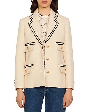Sandro Braided Trim Tweed Jacket
