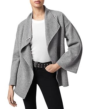 Allsaints Nola Boiled Merino Wool Wrap Cardigan