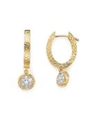 Diamond Huggie Drop Earrings In 14k Yellow Gold, .20 Ct. T.w.