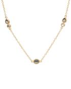 Anna Beck Mother Of Pearl & Smoky Pyrite Station Necklace In 18k Gold-plated Sterling Silver, 36