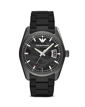 Emporio Armani 3-hand Rubber Wrapped Watch, 42.5mm