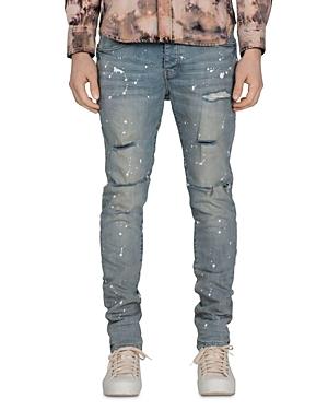 Purple Brand Skinny Fit Distressed Jeans In Light Indigo