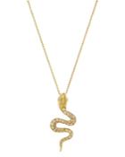 Bloomingdale's Diamond Snake Pendant Necklace In 14k Yellow Gold, 0.22 Ct. T.w. - 100% Exclusive