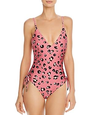 Red Carter Side Ruched One Piece Swimsuit