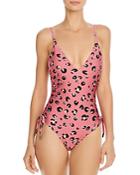 Red Carter Side Ruched One Piece Swimsuit