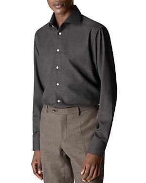 Eton Contemporary Fit Houndstooth Merino Wool Shirt