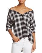 Bailey 44 A Terre Plaid Cold-shoulder Tunic