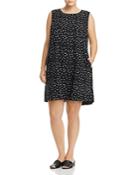 Eileen Fisher Plus Organic Cotton Dot-print Shift Dress