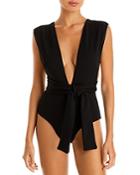 Haight Plunging Tie Waist One Piece Swimsuit