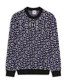 Kenzo Monogram Logo Jacquard Classic Fit Crewneck Sweater