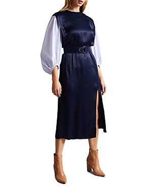 Ted Baker Kaytei Belted Puff Sleeves Midi Dress