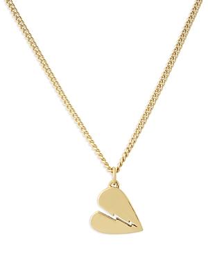 Allsaints Broken Heart Pendant Necklace, 17-19