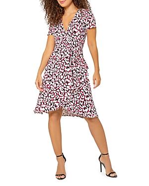 Leota Brandy Leopard Print Faux Wrap Dress