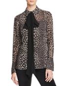 Michael Michael Kors Leopard Print Bow Tie Blouse - 100% Bloomingdale's Exclusive