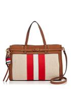 Tory Burch Canvas And Suede Satchel