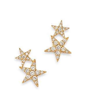 Bloomingdale's Diamond Double Star Ear Climber Earrings In 14k Yellow Gold, 0.35 Ct. T.w. - 100% Exclusive